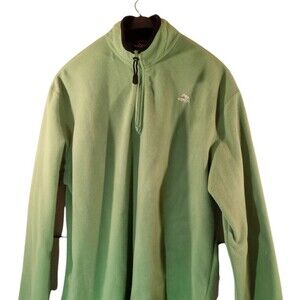 Aspens Men's Quarter Zip Green Fleece Pullover sz 2XL